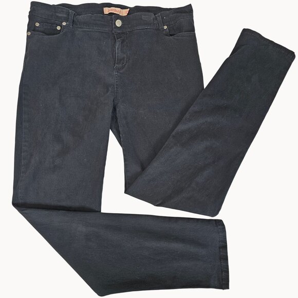 Womens Slim Fit High Waist Plain Solid Black Denim Jeans Goth Emo Judy Blue 1X - Picture 2 of 12